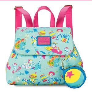 NWOT Disney Loungefly Toy Story 4 Backpack Coin Purse Set Summer Splash 2023